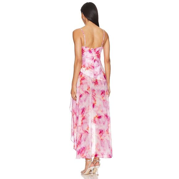 NWT Bardot Sorella Pink Tie Dye Sleeveless Tiered Skirt Maxi Dress Size 4, 10 - Picture 3 of 3